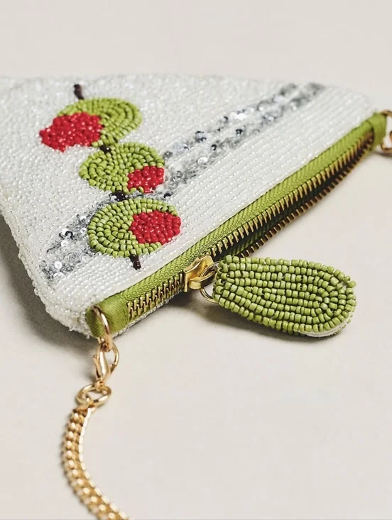 Anthropologie Martini Glass Beaded Icon Crossbody Bag, New With Tags - Picture 14 of 17